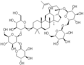 CAS # 88100-04-3, Notoginsenoside Fa, (3beta,12beta)-20-[(6-O-beta-D-Glucopyranosyl-beta-D-glucopyranosyl)oxy]-12-hydroxydammar-24-en-3-yl O-beta-D-xylopyranosyl-(1&rarr;2)-O-beta-D-glucopyranosyl-(1&rarr;2)-beta-D-glucopyranoside