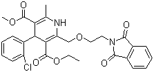 CAS # 88150-62-3, Phthaloyl amlodipine, 4-(2-Chlorophenyl)-3-ethoxycarbonyl-5-methoxycarbonyl-6-methyl-2-(phthalimidoethoxy)methyl-1,4-dihydropyridine, 3-Ethyl-5-methyl-4-(2-chlorophenyl)-2-(2-phthalimidoethoxy)methyl-6-methyl-1,4-dihydropyridine-3,5-dicarboxylate