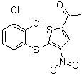 structure of CAS# 882257-11-6, 1-[5-[(2,3-二氯苯基)硫基]-4-硝基-2-噻吩基]-乙酮