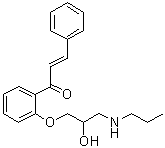 structure of CAS# 88308-22-9, 1-[2-[2-Hydroxy-3-(propylamino)propoxy]phenyl]-3-phenyl-2-propen-1-one