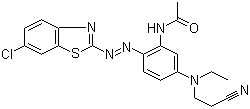CAS # 88329-88-8, Disperse Red 206, N-[2-[2-(6-Chloro-2-benzothiazolyl)diazenyl]-5-[(2-cyanoethyl)ethylamino]phenyl]acetamide