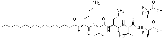 CAS 登录号：883558-32-5, N2-(1-氧代十六烷基)-L-赖氨酰-L-缬氨酰-(2S)-2,4-二氨基丁酰基-L-苏氨酸二(三氟乙酸)盐