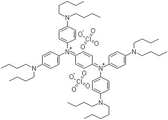 CAS # 88358-74-1, N3,N3,N6,N6-Tetrakis[4-(dibutylamino)phenyl]-1,4-cyclohexadiene-3,6-diaminium perchlorate (1:2), N,N'-Cyclohexa-2,5-diene-1,4-diylidenebis[4-(dibutylamino)-N-[4-(dibutylamino)phenyl]anilinium] perchlorate (1:2)
