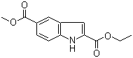 structure of CAS# 884494-66-0, 吲哚-2,5-二甲酸 2-乙酯 5-甲酯