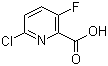 structure of CAS# 884494-76-2, 2-Chloro-5-fluoropyridine-6-carboxylic acid