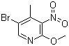 structure of CAS# 884495-14-1, 5-Bromo-2-methoxy-3-nitro-4-picoline
