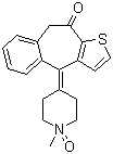 CAS # 88456-70-6, Ketotifen N-oxide, 4,9-Dihydro-4-(1-methyl-4-piperidinylidene)-10H-benzo[4,5]cyclohepta[1,2-b]thiophen-10-one N-oxide