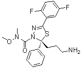 structure of CAS# 885060-08-2, (2R)-2-(3-氨基丙基)-5-(2,5-二氟苯基)-N-甲氧基-N-甲基-2-苯基-1,3,4-噻二唑-3(2H)-甲酰胺
