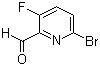 structure of CAS# 885267-36-7, 3-Fluoro-6-bromo-2-pyridinecarboxaldehyde