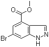 structure of CAS# 885518-49-0, 6-Bromo-4-indazolecarboxylic acid methyl ester