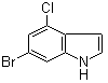 structure of CAS# 885519-01-7, 6-Bromo-4-chloro-1H-indole