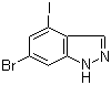 structure of CAS# 885519-41-5, 6-溴-4-碘-1H-吲唑