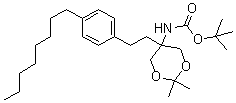 CAS # 885605-36-7, N-[2,2-Dimethyl-5-[2-(4-octylphenyl)ethyl]-1,3-dioxan-5-yl]carbamic acid 1,1-dimethylethyl ester