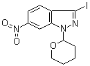 structure of CAS# 886230-74-6, 3-碘-6-硝基-1-(四氢-2H-吡喃-2-基)-1H-吲唑