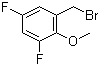 structure of CAS# 886500-63-6, 3,5-Difluoro-2-methoxybenzyl bromide