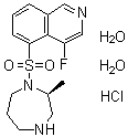 CAS # 887375-67-9, (2S)-1-[(4-Fluoro-5-isoquinolinyl)sulfonyl]hexahydro-2-methyl-1H-1,4-diazepine monohydrochloride dihydrate