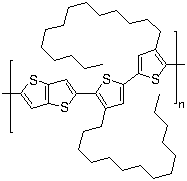 CAS # 888491-19-8, Lisicon SP 210, Poly(2,5-bis(3-tetradecylthiophen-2-yl)thieno[3,2-b]thiophene), Poly[thieno[3,2-b]thiophene-2,5-diyl(4,4'-ditetradecyl[2,2'-bithiophene]-5,5'-diyl)]