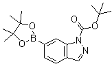 structure of CAS# 890839-29-9, 6-(4,4,5,5-四甲基-1,3,2-二氧硼杂环戊烷-2-基)-1H-吲唑-1-羧酸叔丁酯