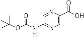 structure of CAS# 891782-63-1, 5-[[(1,1-Dimethylethoxy)carbonyl]amino]-2-pyrazinecarboxylic acid