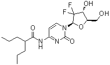 2'-Deoxy-2',2'-difluoro-N-(1-oxo-2-propylpentyl)cytidine molecular structure (CAS 892128-60-8)