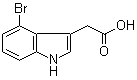 structure of CAS# 89245-41-0, 4-Bromo-3-indoleacetic acid