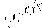 2,2,2-Trifluoro-1-[4'-(methylsulfonyl)[1,1'-biphenyl]-4-yl]ethanone molecular structure (CAS 893407-18-6)