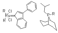 CAS # 894423-99-5, Dichlorobis[9-(2-methylpropyl)-9-phosphabicyclo[3.3.1]nonane](3-phenyl-1H-inden-1-ylidene)ruthenium