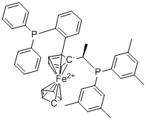 structure of CAS# 894771-25-6, (R)-(+)-1-[(R)-2-(2'-二苯基膦基苯基)二茂铁]乙基二(3,5-二甲苯基)膦