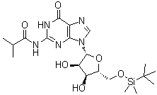 CAS # 89494-39-3, 5'-O-[(1,1-Dimethylethyl)dimethylsilyl]-N-(2-methyl-1-oxopropyl)guanosine