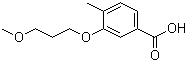 CAS # 895240-71-8, 4-Methyl-3-(3-methoxypropoxyl)benzoic acid, 3-(3-Methoxypropoxy)-4-methylbenzoic acid