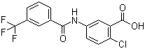 structure of CAS# 896160-35-3, 5-[[[3-(三氟甲基)苯基]羰基]氨基]-2-氯苯甲酸