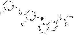 structure of CAS# 897383-62-9, N-[4-[[3-Chloro-4-[(3-fluorophenyl)methoxy]phenyl]amino]-6-quinazolinyl]-2-propenamide