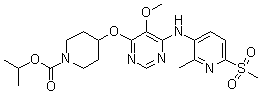 CAS # 897732-93-3, 4-[[6-[(6-Methylsulfonyl-2-methylpyridin-3-yl)amino]-5-methoxypyrimidin-4-yl]oxy]piperidine-1-carboxylic acid isopropyl ester