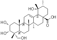 CAS # 89786-84-5 (65669-84-3), 2alpha,3alpha,19alpha,23-Tetrahydroxyurs-12-en-28-oic acid, Myrianthic acid