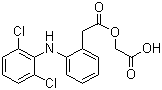 CAS 登录号：89796-99-6, 醋氯芬酸, 2-[(2,6-二氯苯基)氨基]苯乙酰氧基乙酸