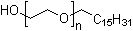 Polyethylene glycol cetyl ether molecular structure (CAS 9004-95-9)