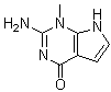 2-Amino-1,7-dihydro-1-methyl-4H-pyrrolo[2,3-d]pyrimidin-4-one molecular structure (CAS 90065-75-1)