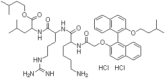 CAS # 900814-48-4, N-[2-[[(1S)-2'-(3-Methylbutoxy)[1,1'-binaphthalen]-2-yl]oxy]acetyl]-D-lysyl-D-arginyl-L-leucine 3-methylbutyl ester hydrochloride