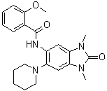 structure of CAS# 901245-65-6, N-[2,3-二氢-1,3-二甲基-2-氧代-6-(1-哌啶基)-1H-苯并咪唑-5-基]-2-甲氧基苯甲酰胺