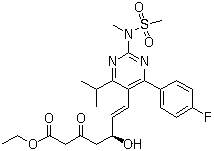 CAS # 901765-36-4, (5S,6E)-7-[4-(4-Fluorophenyl)-6-(1-methylethyl)-2-[methyl(methylsulfonyl)amino]-5-pyrimidinyl]-5-hydroxy-3-oxo-6-heptenoic acid ethyl ester