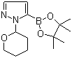 CAS # 903550-26-5, 1-(2-Tetrahydropyranyl)-1H-pyrazole-5-boronic acid pinacol ester, 1-(Tetrahydro-2H-pyran-2-yl)-1H-pyrazole-5-boronic acid pinacol ester
