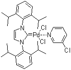 CAS # 905459-27-0, Dichloro[1,3-bis(2,6-diisopropylphenyl)imidazolyl-2-idene](3-chloropyridyl)palladium(IV), [1,3-Bis(2,6-Diisopropylphenyl)imidazol-2-ylidene](3-chloropyridyl)palladium(II) dichloride