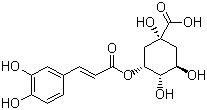 CAS # 906-33-2, Neochlorogenic acid, 5-Caffeoylquinic acid, trans-5-O-Caffeoyl-D-quinate, (1R,3R,4S,5R)-5-[(E)-3-(3,4-Dihydroxyphenyl)prop-2-enoyl]oxy-1,3,4-trihydroxycyclohexane-1-carboxylic acid