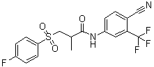 CAS # 906008-94-4, N-[4-Cyano-3-(trifluoromethyl)phenyl]-3-[(4-fluorophenyl)sulfonyl]-2-methylpropanamide