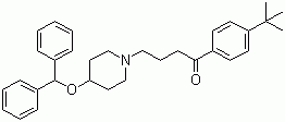 CAS # 90729-43-4, Ebastine, 4-(4-Benzhydryloxy-1-piperidyl)-1-(4-tert-butylphenyl)butan-1-one