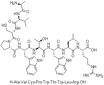 CAS # 907625-68-7, L-Alanyl-L-valyl-L-cysteinyl-L-prolyl-L-tryptophyl-L-threonyl-L-tryptophyl-L-leucyl-L-arginine