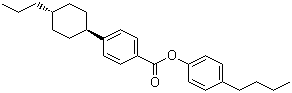CAS 登录号：90937-40-9, 反式-4-(4-丙基环己基)苯甲酸对丁基苯酚酯