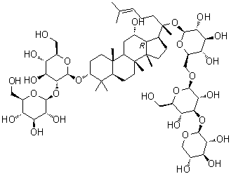 CAS # 90985-77-6, Ginsenoside Ra3, (3beta,12beta)-12-Hydroxy-20-[(O-beta-D-xylopyranosyl-(1→3)-O-beta-D-glucopyranosyl-(1→6)-beta-D-glucopyranosyl)oxy]dammar-24-en-3-yl 2-O-beta-D-glucopyranosyl-beta-D-glucopyranoside