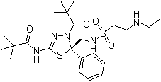 CAS # 910634-41-2, (-)-N-[4-(2,2-Dimethylpropanoyl)-5-[[2-(ethylamino)ethanesulfonamido]methyl]-5-phenyl-4,5-dihydro-1,3,4-thiadiazol-2-yl]-2,2-dimethylpropanamide