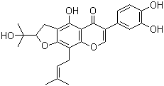 CAS # 911004-72-3, Furowanin A, 6-(3,4-Dihydroxyphenyl)-2,3-dihydro-4-hydroxy-2-(1-hydroxy-1-methylethyl)-9-(3-methyl-2-buten-1-yl)-5H-furo[3,2-g][1]benzopyran-5-one
